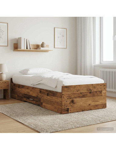 Telaio del letto con storage Legno antico 80 x 200 cm