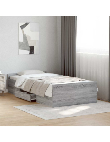 Telaio del letto con storage Sonoma grigio 80 x 200 cm