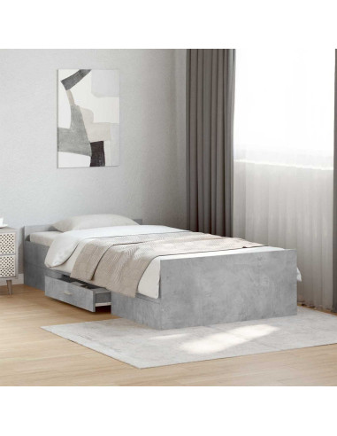 Telaio del letto con storage Grigio Cemento 80 x 200 cm