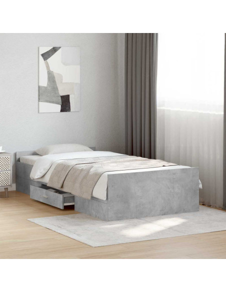 Telaio del letto con storage Grigio Cemento 80 x 200 cm
