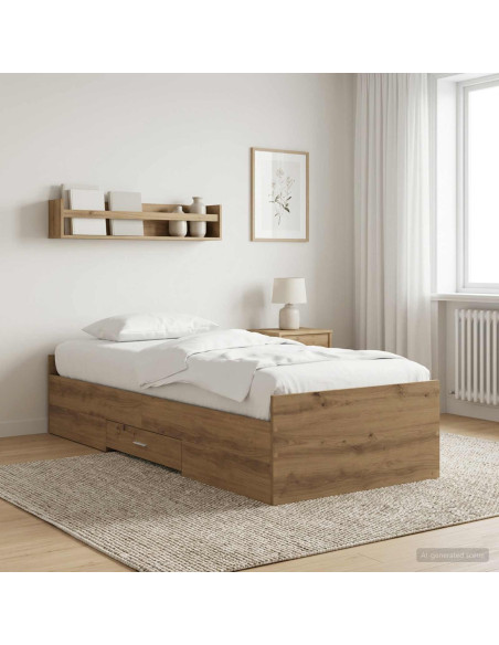 Telaio del letto con storage Rovere Artigianale 80 x 200 cm