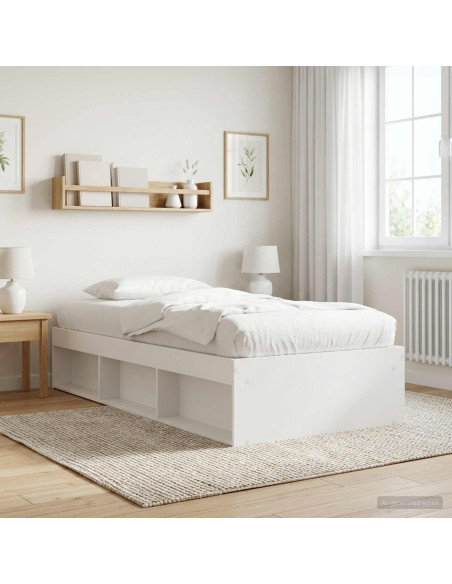 Telaio del letto con storage con lo scaffale Bianco 80 x 200 cm