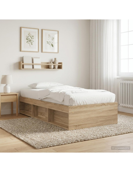 Telaio del letto con storage Rovere Sonoma 80 x 200 cm