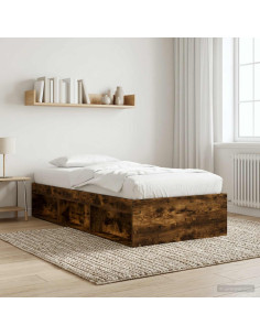 Telaio del letto con storage Rovere Fumo 80 x 200 cm
