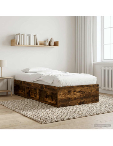 Telaio del letto con storage Rovere Fumo 80 x 200 cm