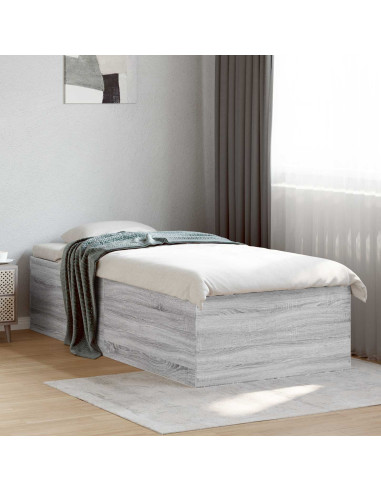 Struttura letto a pavimento Sonoma grigio 80 x 200 cm