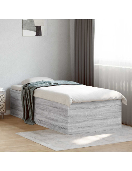 Struttura letto a pavimento Sonoma grigio 80 x 200 cm