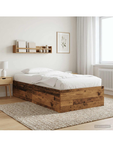 Struttura letto a pavimento Legno antico 80 x 200 cm