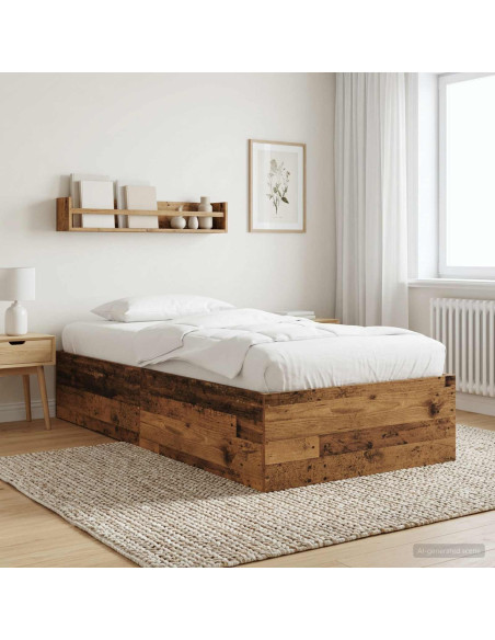 Struttura letto a pavimento Legno antico 80 x 200 cm