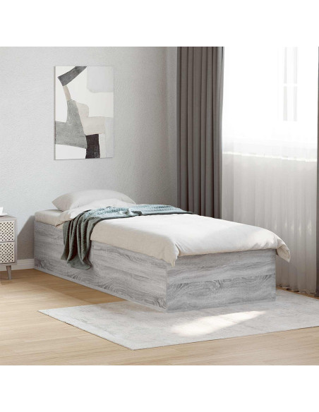 Struttura letto a pavimento Sonoma grigio 80 x 200 cm