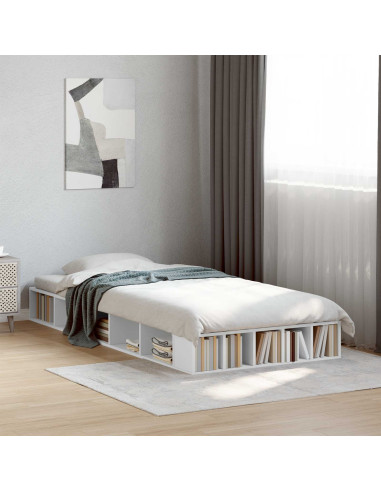 Telaio del letto con storage con lo scaffale Bianco 80 x 200 cm