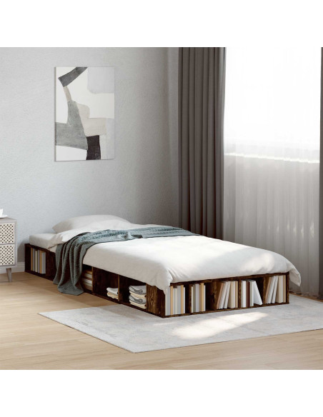 Telaio del letto con storage Rovere Fumo 80 x 200 cm