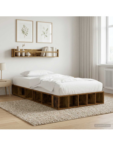 Telaio del letto con storage Legno antico 80 x 200 cm