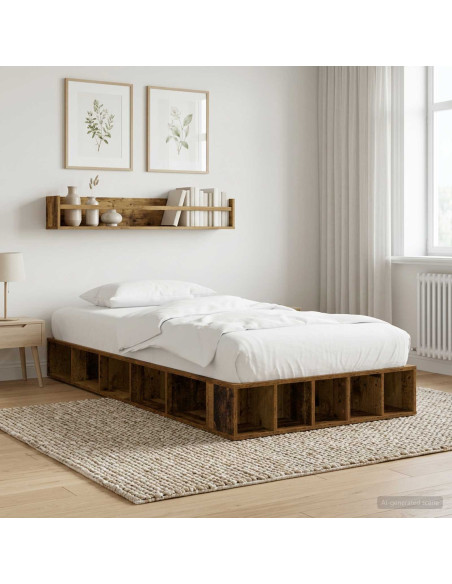 Telaio del letto con storage Legno antico 80 x 200 cm