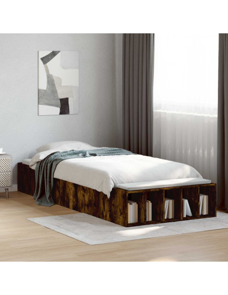Telaio del letto con storage Rovere Fumo 80 x 200 cm