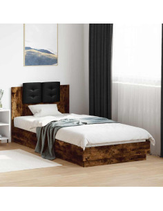 Struttura letto con testata Rovere Fumo 80 x 200 cm