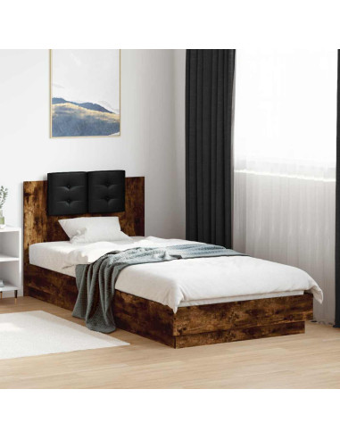 Struttura letto con testata Rovere Fumo 80 x 200 cm