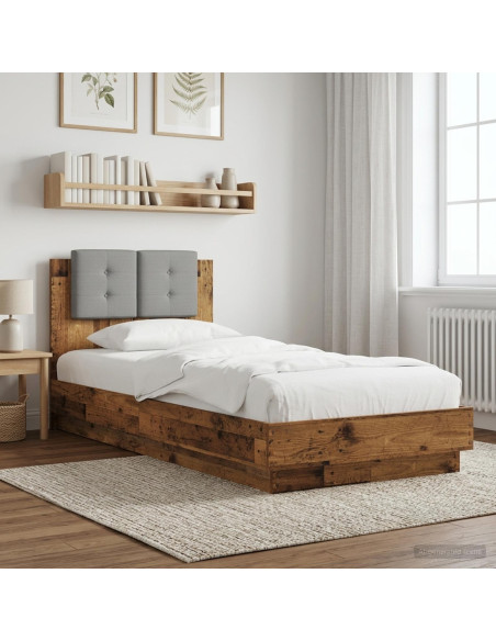 Struttura letto con testata Legno antico 80 x 200 cm