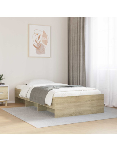 Struttura del letto con lo scaffale Rovere Sonoma 80 x 200 cm