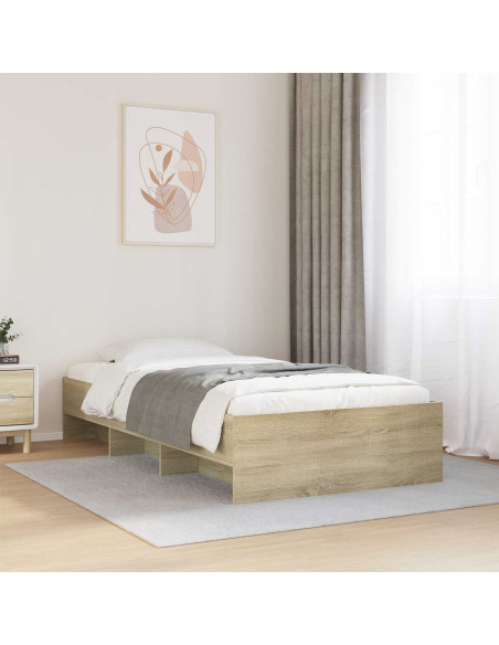 Struttura del letto con lo scaffale Rovere Sonoma 80 x 200 cm