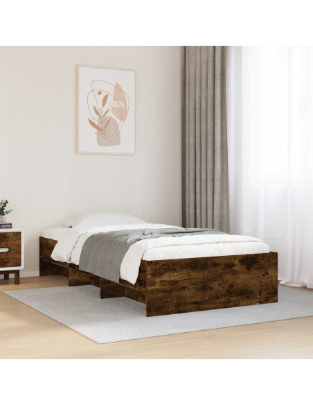 Struttura del letto con lo scaffale Rovere Fumo 80 x 200 cm