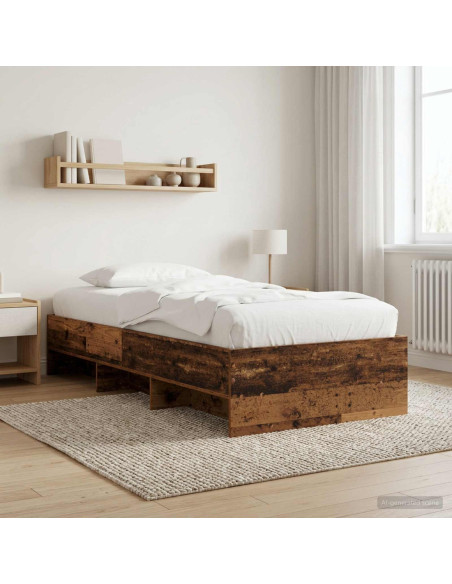 Struttura del letto con lo scaffale Legno antico 80 x 200 cm