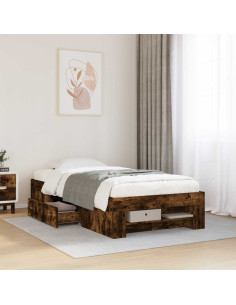 Telaio del letto con storage Rovere Fumo 80 x 200 cm