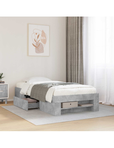 Telaio del letto con storage Grigio Cemento 80 x 200 cm