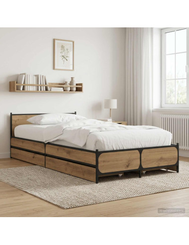 Struttura letto con testata Rovere Artigianale 80 x 200 cm