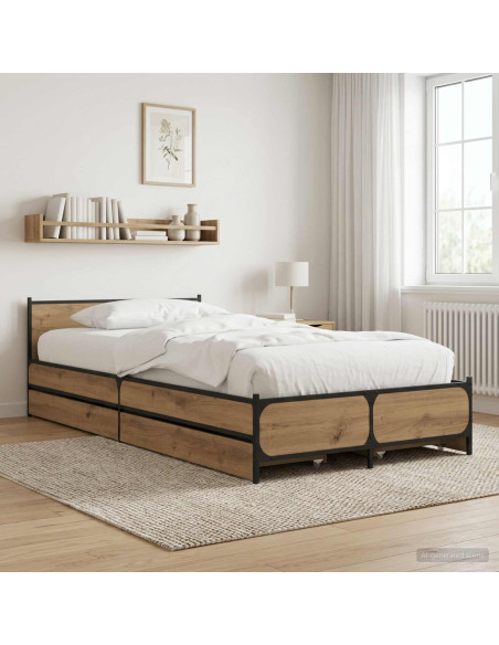 Struttura letto con testata Rovere Artigianale 80 x 200 cm