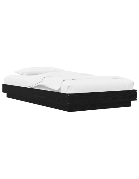 Struttura letto a pavimento Rovere Nero 80 x 210 cm