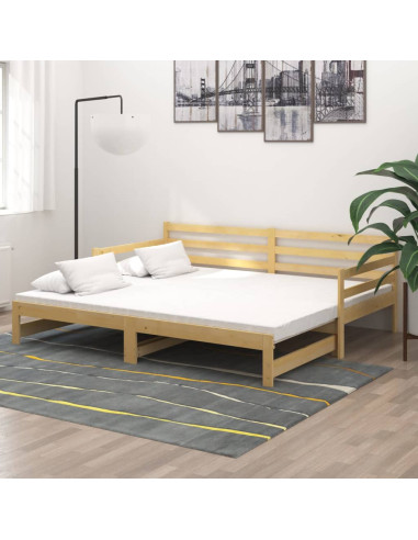Dormeuse Estraibile 2x(90x200) cm in Legno Massello di Pino