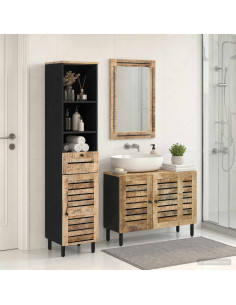 Set di Armadi da Bagno 3 pz Naturale 38 x 33 x 160 cm