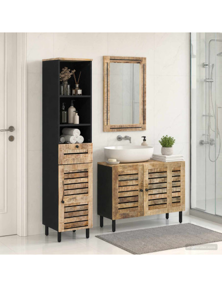 Set di Armadi da Bagno 3 pz Naturale 38 x 33 x 160 cm