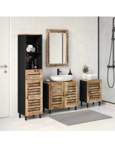 Set di Armadi da Bagno 4 pz Naturale 38 x 33 x 160 cm