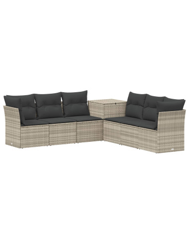 Set di divani 7 pcs Grigio chiaro e grigio scuro