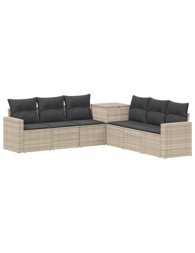 Set di divani 7 pcs Grigio chiaro e grigio scuro