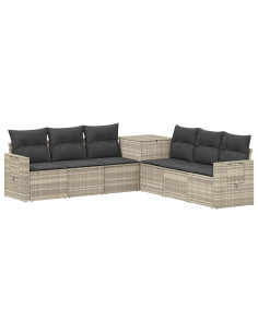 Set di divani 7 pcs Grigio chiaro e grigio scuro