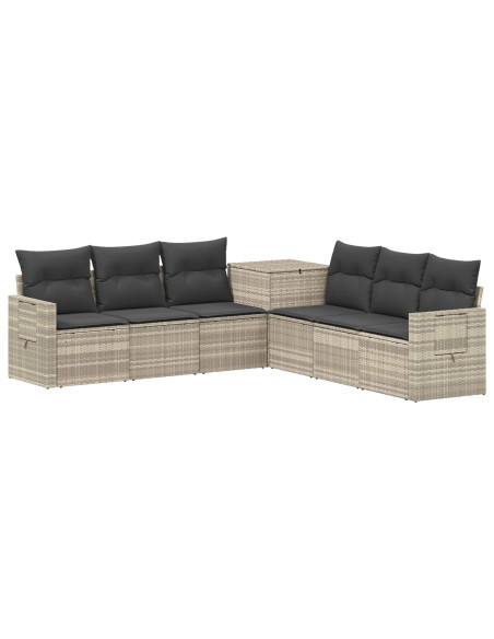 Set di divani 7 pcs Grigio chiaro e grigio scuro