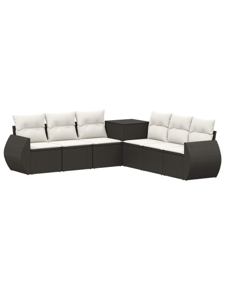 Set di divani 7 pcs Nero e Bianco Crema