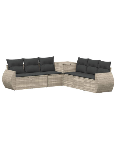 Set di divani 7 pcs Grigio chiaro e grigio scuro