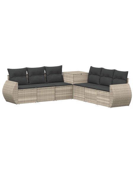Set di divani 7 pcs Grigio chiaro e grigio scuro