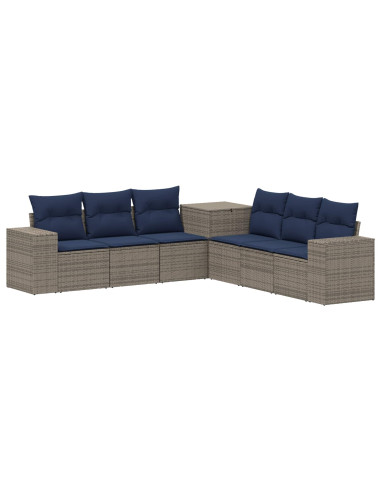 Set di divani 7 pcs Grigio e Blu Navy