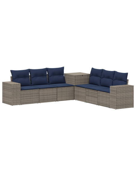 Set di divani 7 pcs Grigio e Blu Navy