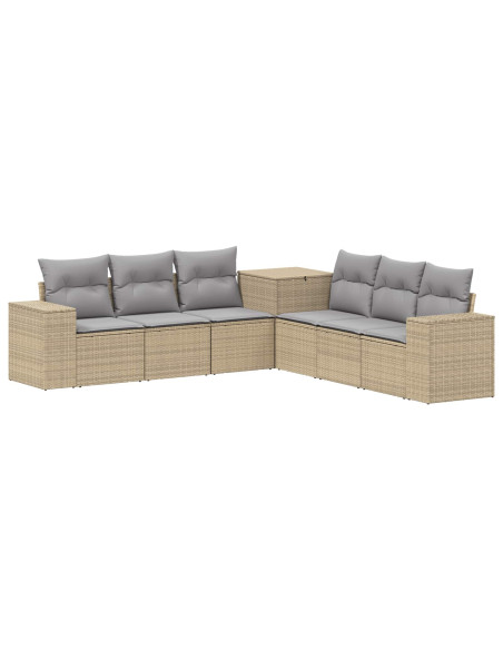 Set di divani 7 pcs Beige e Grigio Chiaro