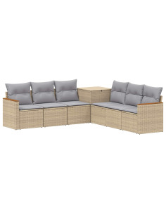 Set di divani 7 pcs Beige e Grigio Chiaro