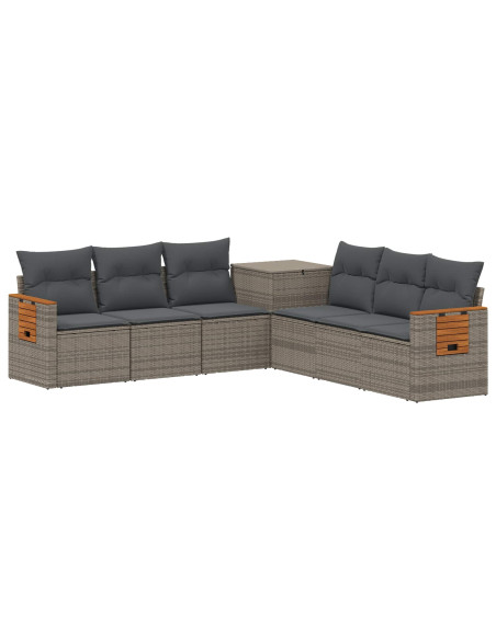 Set di divani 7 pcs Grigio e Grigio Scuro