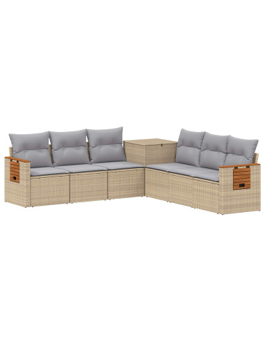 Set di divani 7 pcs Beige e Grigio Chiaro