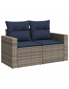 Set di divani 7 pcs Grigio e Blu Navy 2