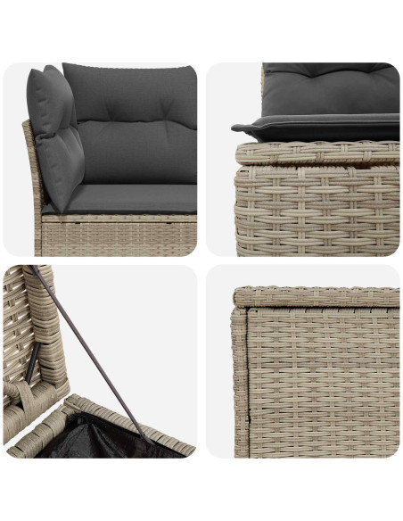 Set di divani 7 pcs Grigio chiaro e grigio scuro